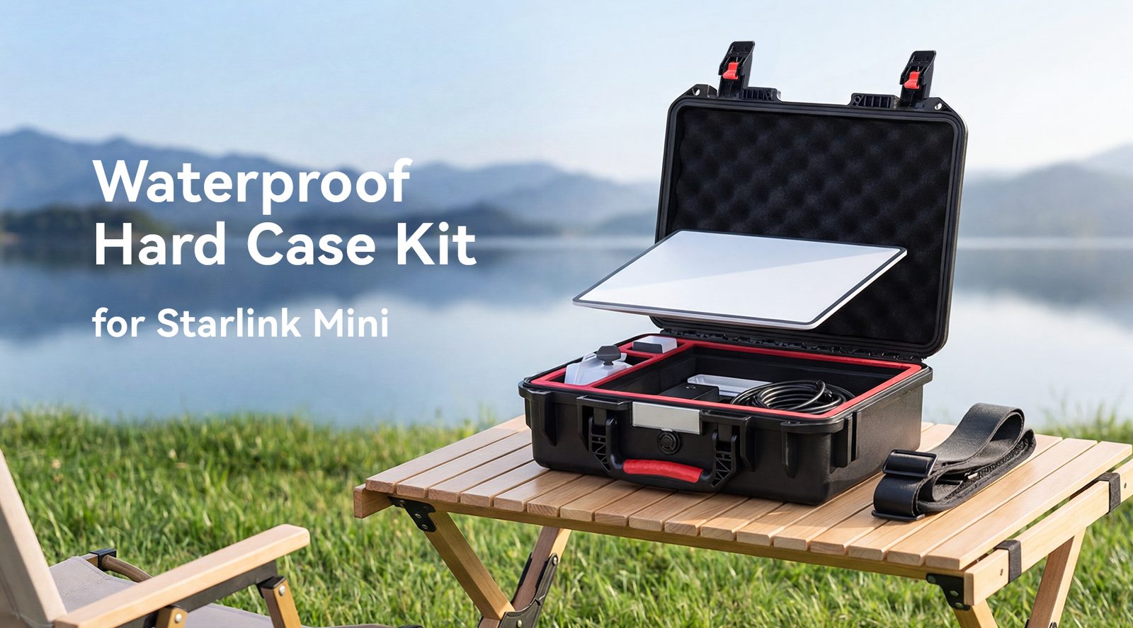 Starlink Mini waterproof hard case kit for outdoor travel